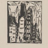Pariser Häuser, 1919, Holzschnitt, Lyonel-Feininger-Galerie Quedlinburg, Stiftung Moritzburg, © VG Bild-Kunst, Bonn 2019