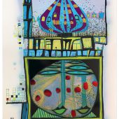 Hundertwasser 860 10002 NIGHTS HOMO HUMUS COME VA HOW DO YOU DO, 1983 © 2020 NAMIDA AG, Glarus/CH | HUNDERTWASSER-Ausstellung im Kunsthaus Apolda