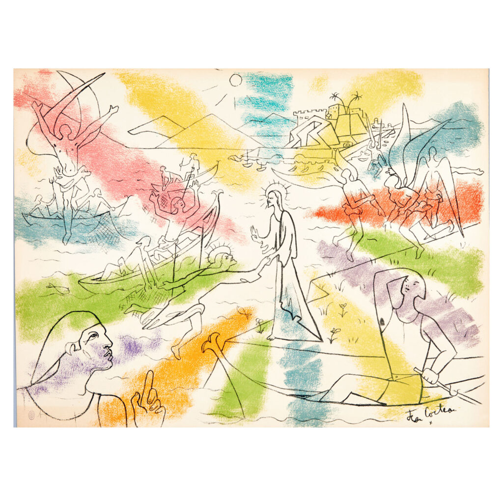 Jean Cocteau, La Prophetie, 1950er Jahre, Farblithographie, © Comité Cocteau, Paris / VG Bild-Kunst, Bonn 2025
