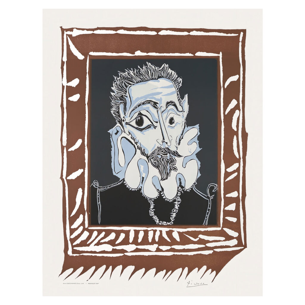 Pablo Picasso (nach), L‘Homme a la Fraise (nach Picasso), 1973 Farblithographie, © Succession Picasso / VG Bild-Kunst, Bonn 2025